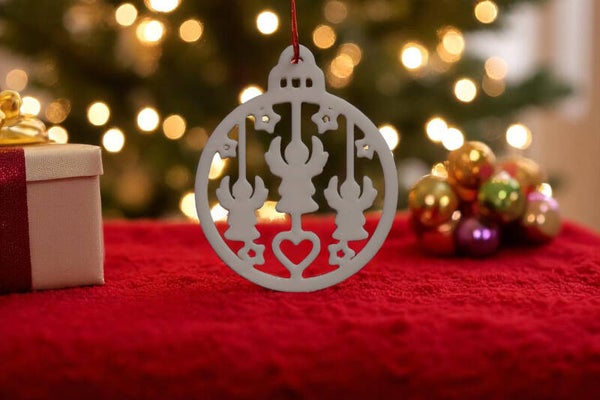 Fensterbild Weihnachtsdesign - Engel mit Herzen