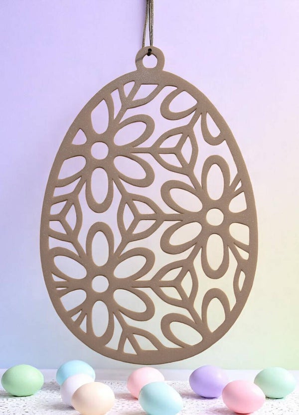 Fensterbild Osterdesign - Großes Ei mit Blumen