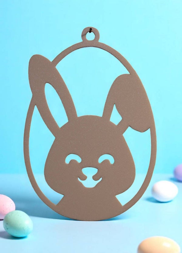 Fensterbild Osterdesign - Großes Ei mit Hase v1