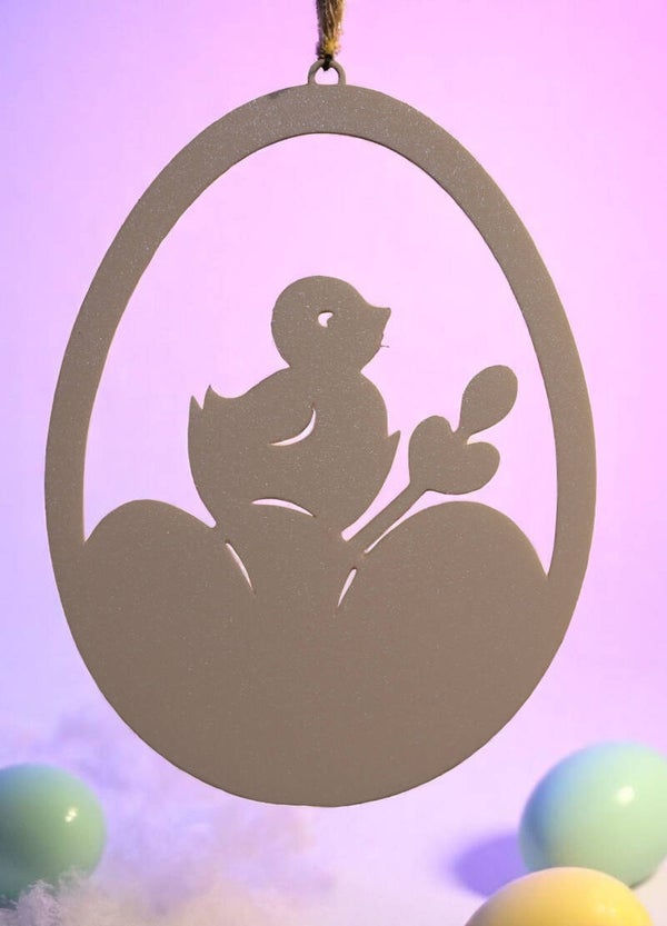 Fensterbild Osterdesign - Großes Ei mit Kücken