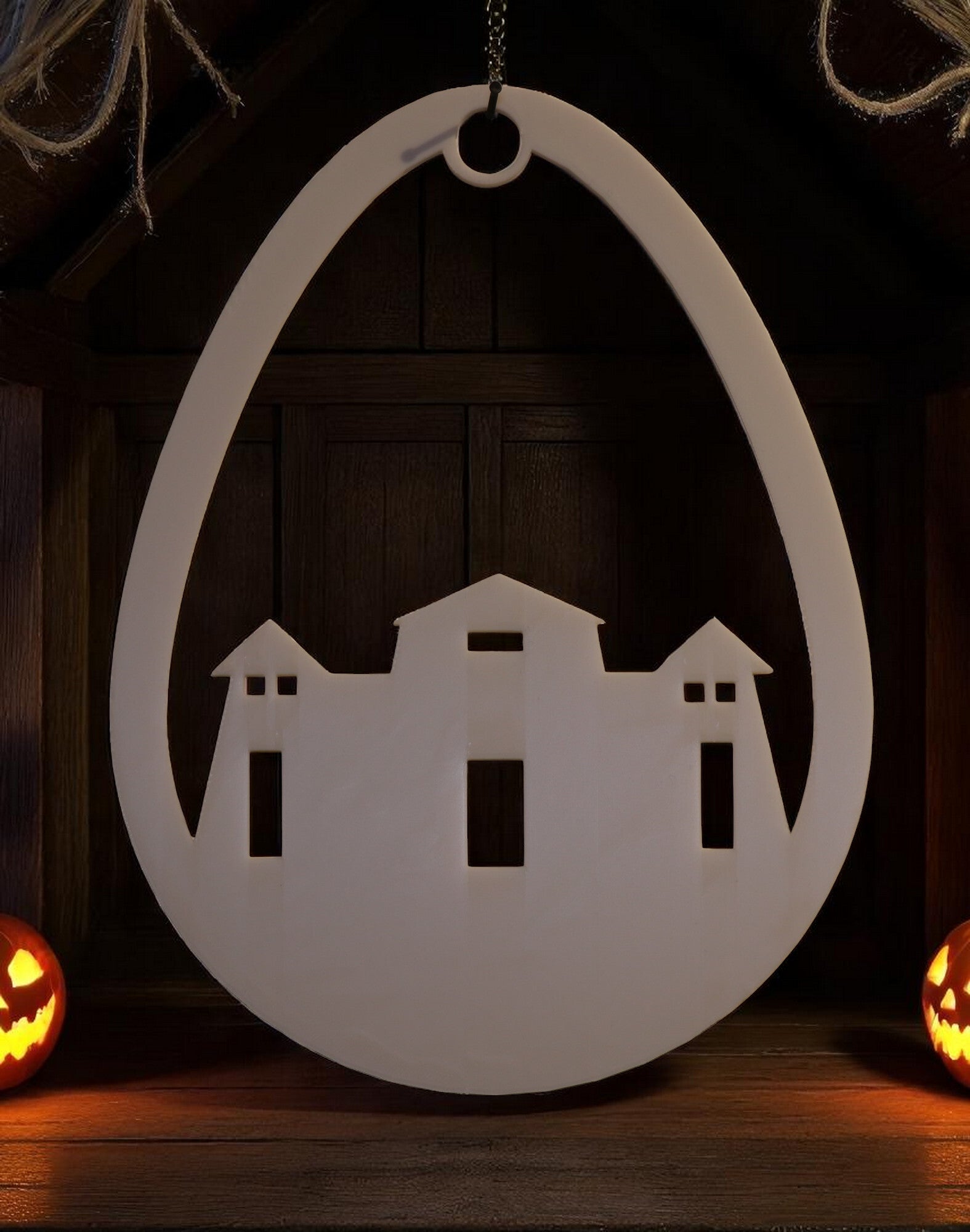 Fensterbild Halloweendesign - Häuser