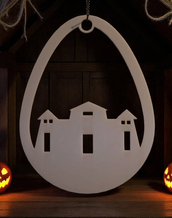 Fensterbild Halloweendesign - Häuser