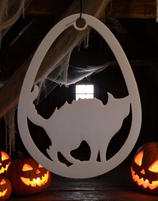 Fensterbild Halloweendesign - Katze v1