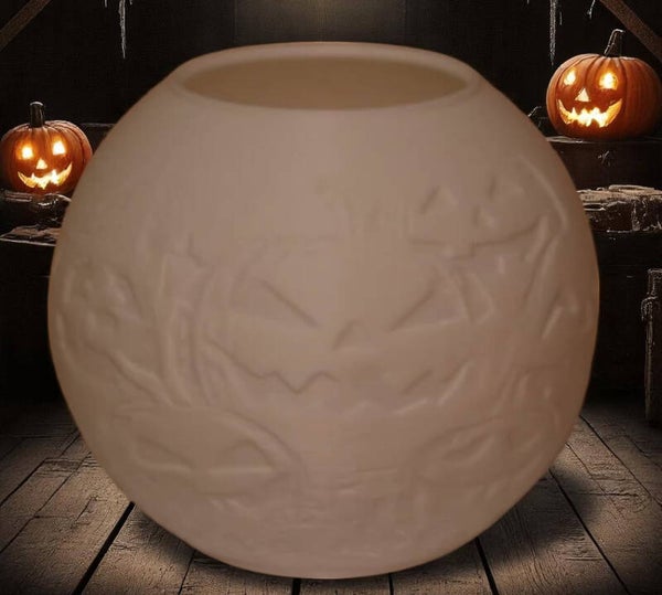 Teelichthalter Kugelform im Halloweendesign - KürbisMix