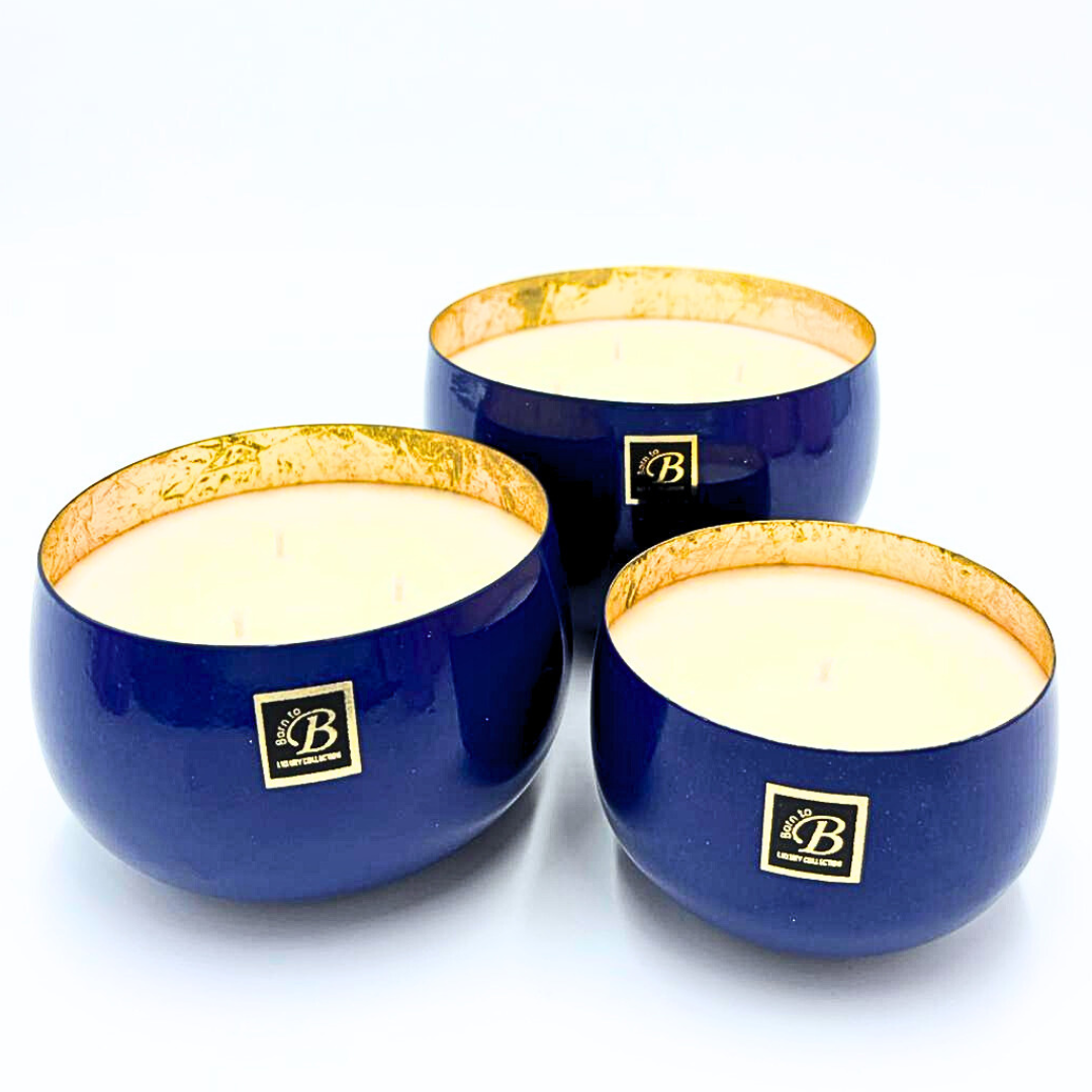 Bougies Parfumées Santorini - Métal laqué bleu