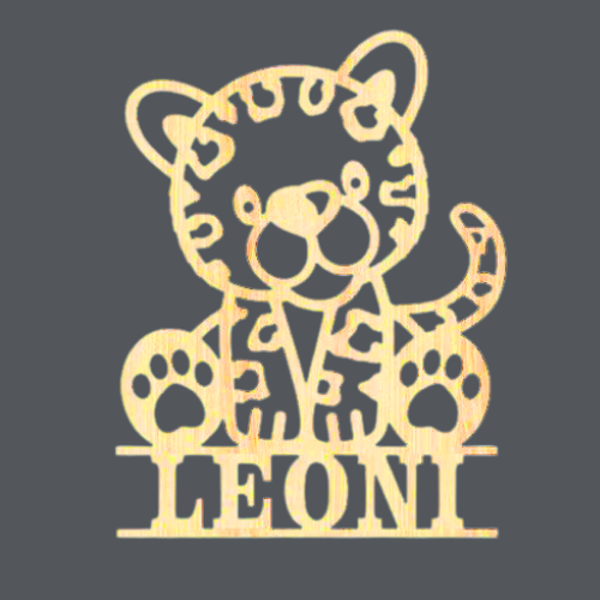 Leopard 1 - Name Wood Art