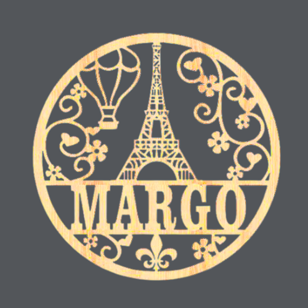 Paris - Eiffel Tower - Name Wood Art