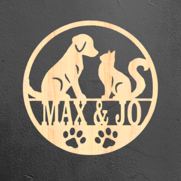 Cats & Dogs - Name Wood Art