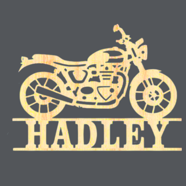 Moto - Harley - Name Wood Art