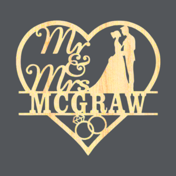 Mariage - Huwelijk 1 - Name Wood Art