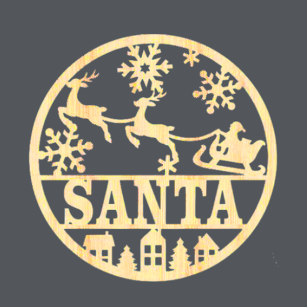 Noël - Santa - Name Wood Art