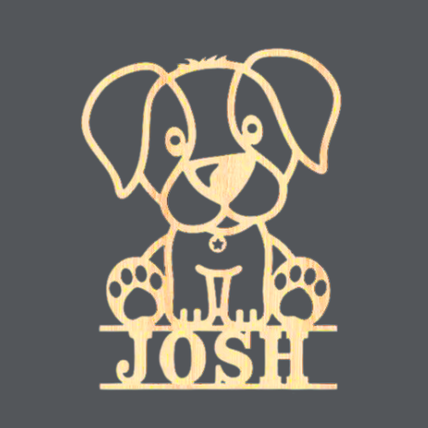 Dog 1 - Name Wood Art