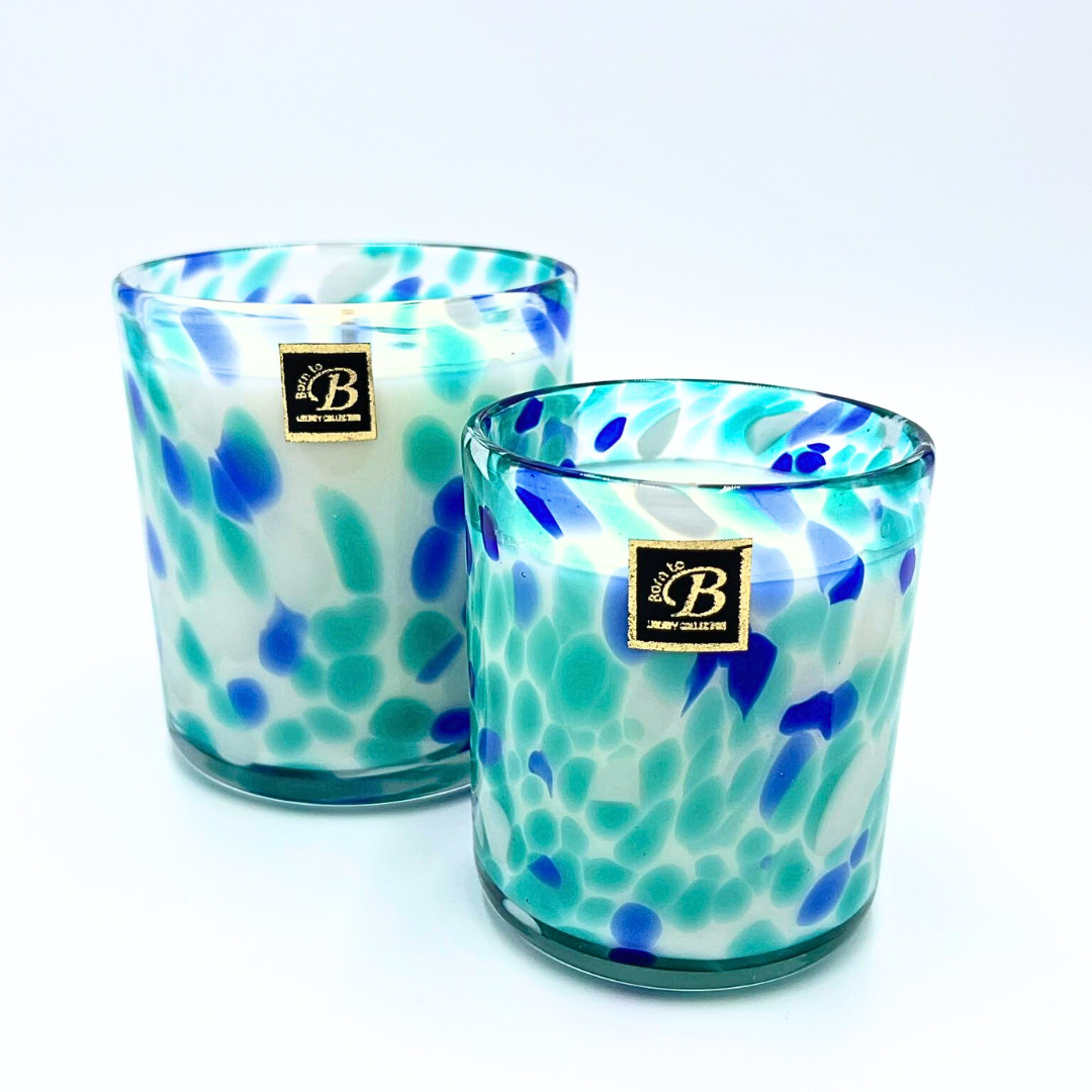 Bougies Parfumées Santorini - Verre turquoise