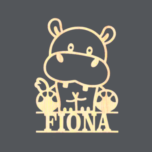 Hippo - Name Wood Art