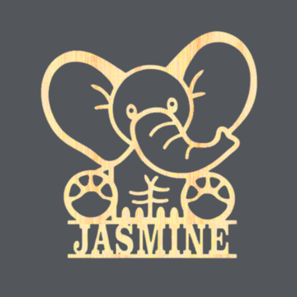 Elephant - Name Wood Art