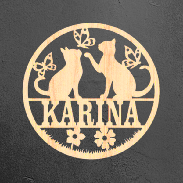 Cats 1 - Name Wood Art