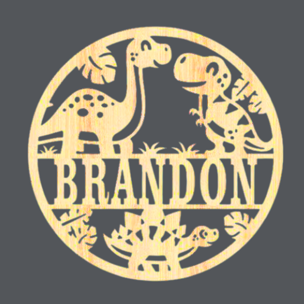 Dino 2 - Name Wood Art