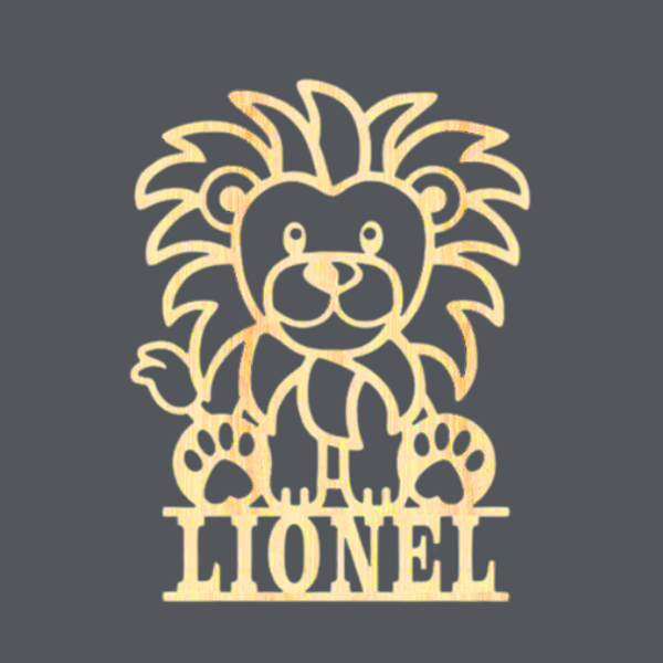 Lion - Name Wood Art