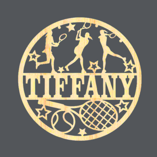 Tennis 3 - Name Wood Art