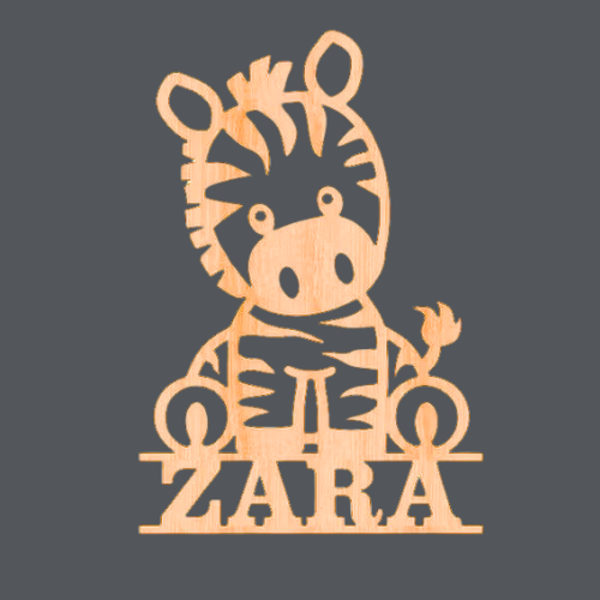 Zebra - Name Wood Art