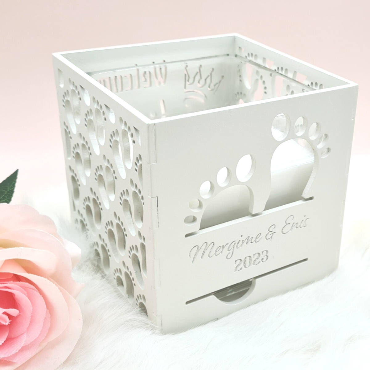 Photophore en cristal gravé avec photo personnalisée, photophore en cristal 2D, décoration pour maman, papa, homme, cadeau d'anniversaire de mariage, Noël (6 x 5 x 5 cm
