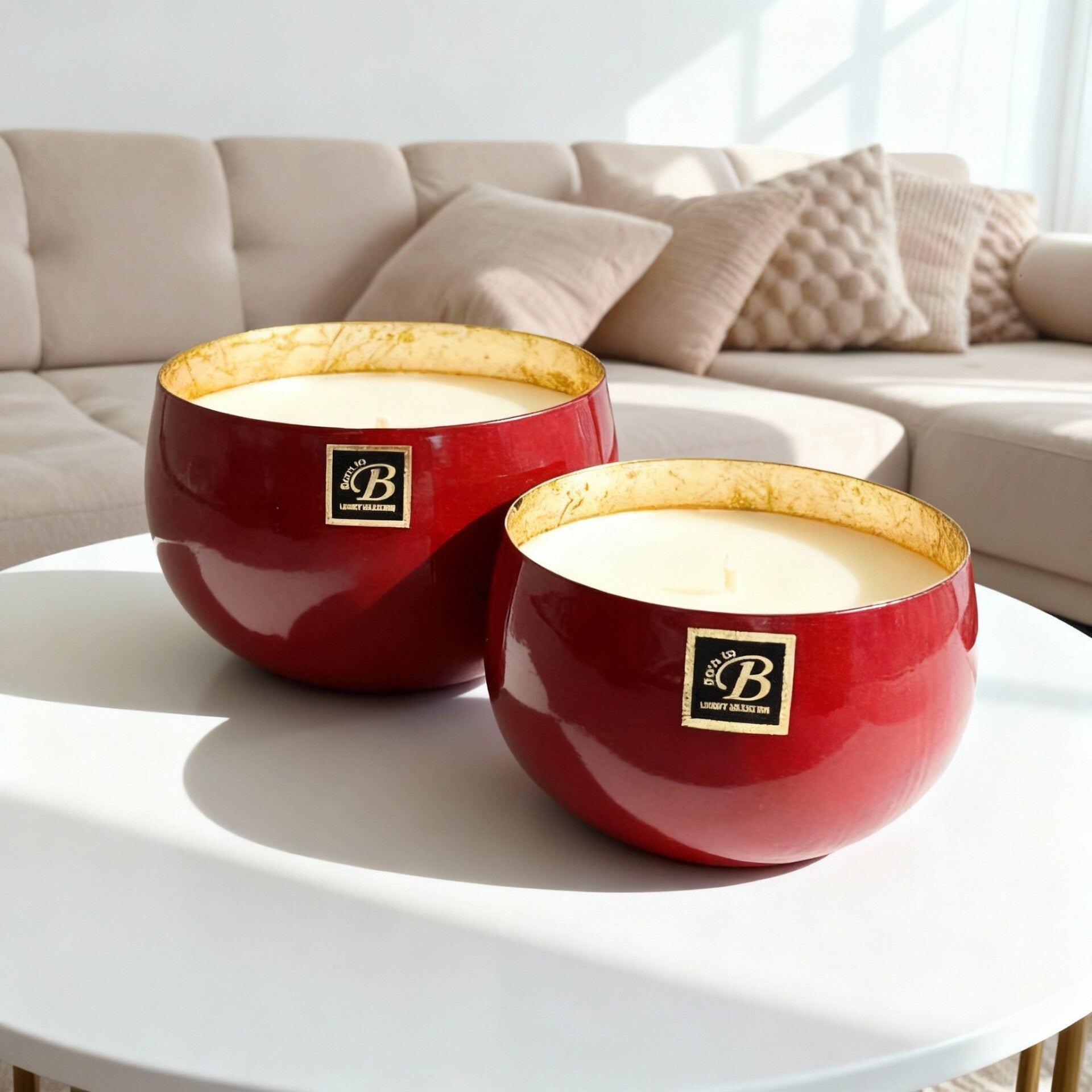 Sahara - Bougie Parfumées Artisanales - Métal Bordeaux