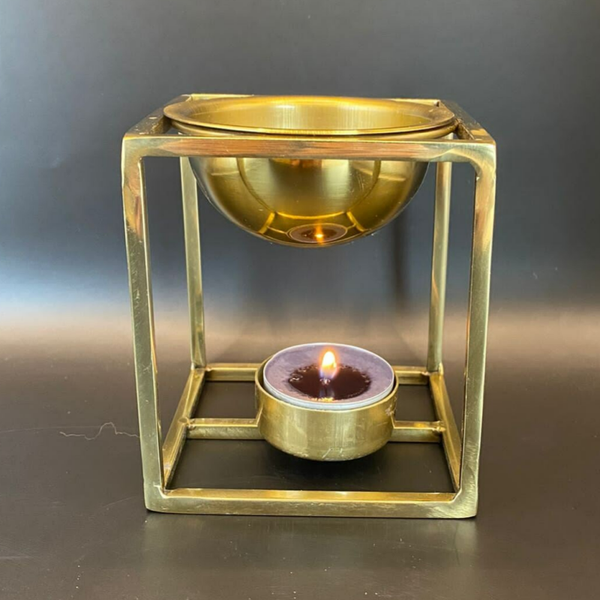 Brûleur métallique cubique - cubic metallic wax burner