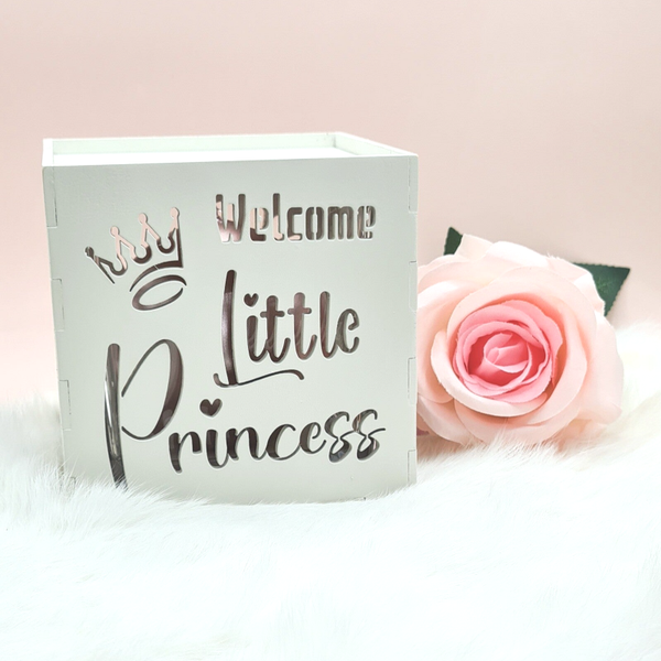 Photophore en bois personnalisé (naissance, mariage, anniversaire)