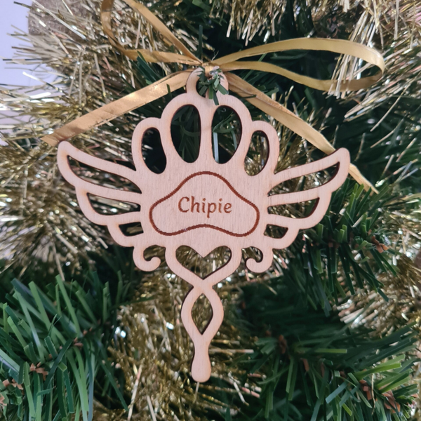 Boule de Noël hommage pour Chien avec prénom gravé -  2 modèles