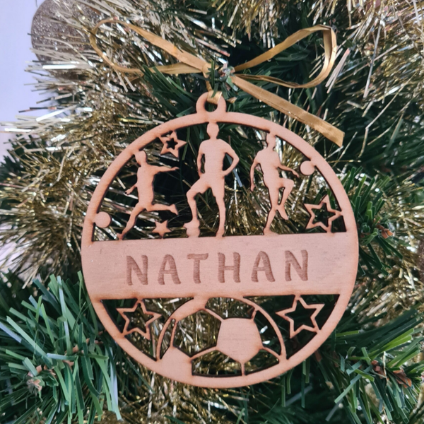 Boule de Noël Footballeur avec prénom gravé