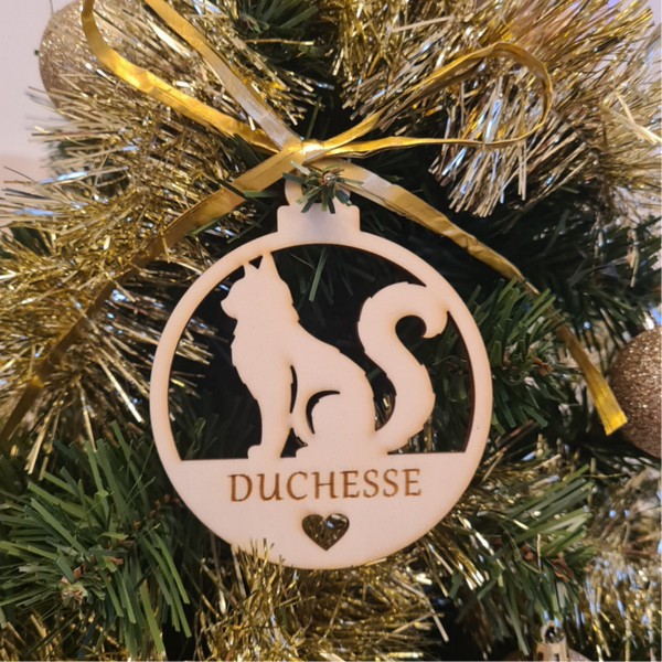 Boule de Noël Chat avec prénom - 4 modèles