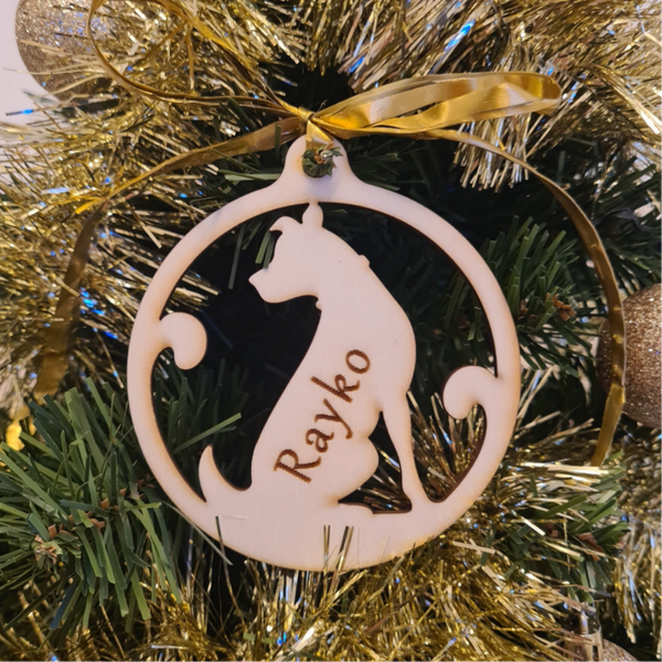 Boule de Noël Chien avec prénom gravé -  6 modèles