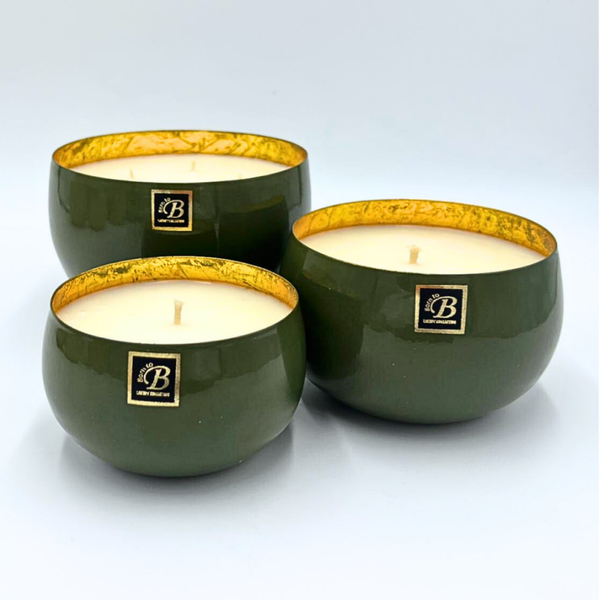 Bougie parfumée Volcano - Métal laqué kaki