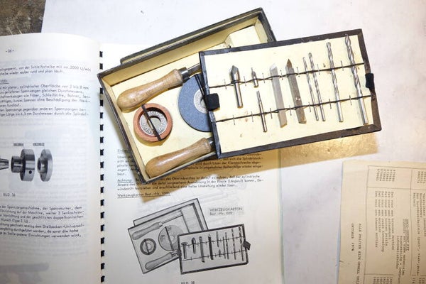 Uniek gereedschapsetje origineel emco unimat , jaren 60