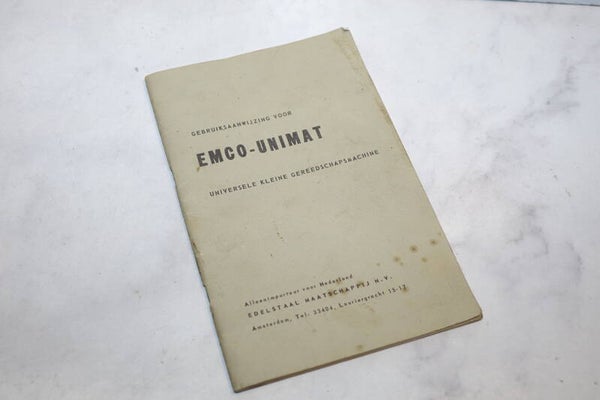 Manual handleiding Emco unimat DB - MK  art. 4655