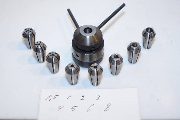 Spantanghouder met 8 spantangen (ES16)Unimat M14x1 Art. 7183