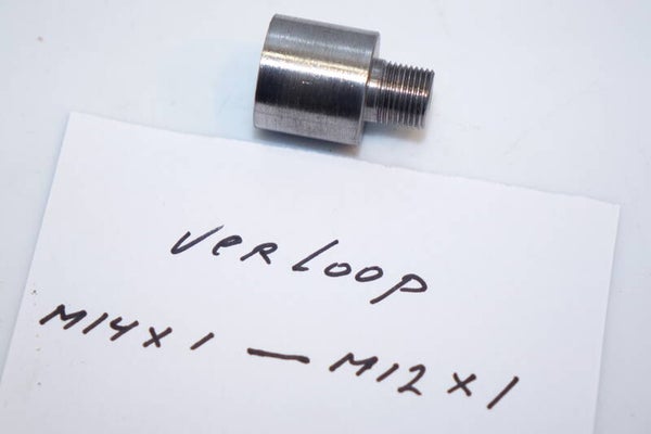 Verloop M14x1 inwendig naar M12x1 uitwendig Art. 7372