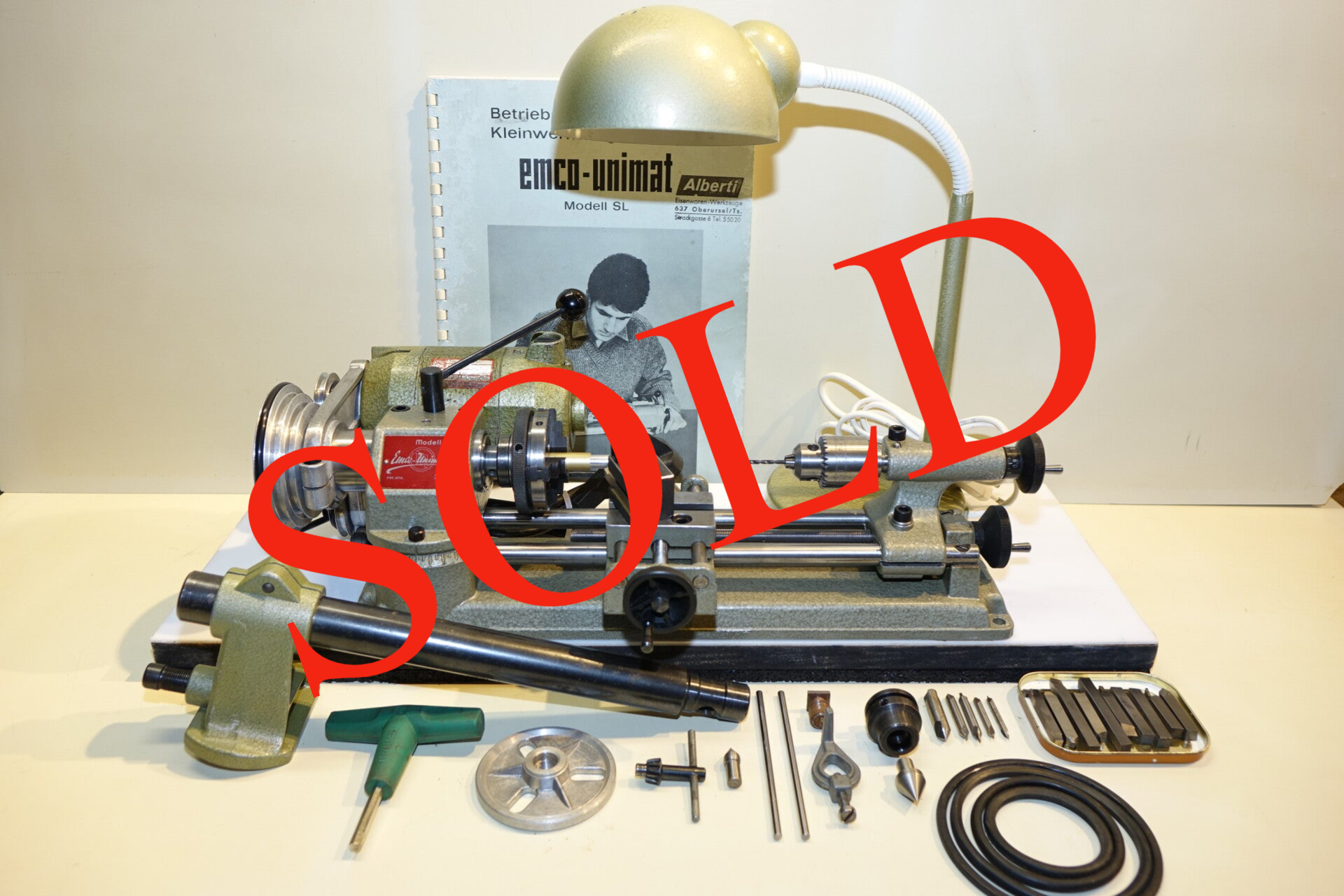 Emco Unimat SL in mooie staat met kolom en lamp. Art. 7265