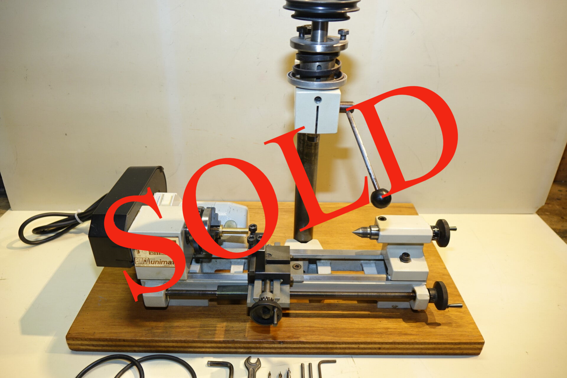 Nette , weinig gebruikte Emco Unimat 3 draaibank met boor/frees kolom Art. 7120