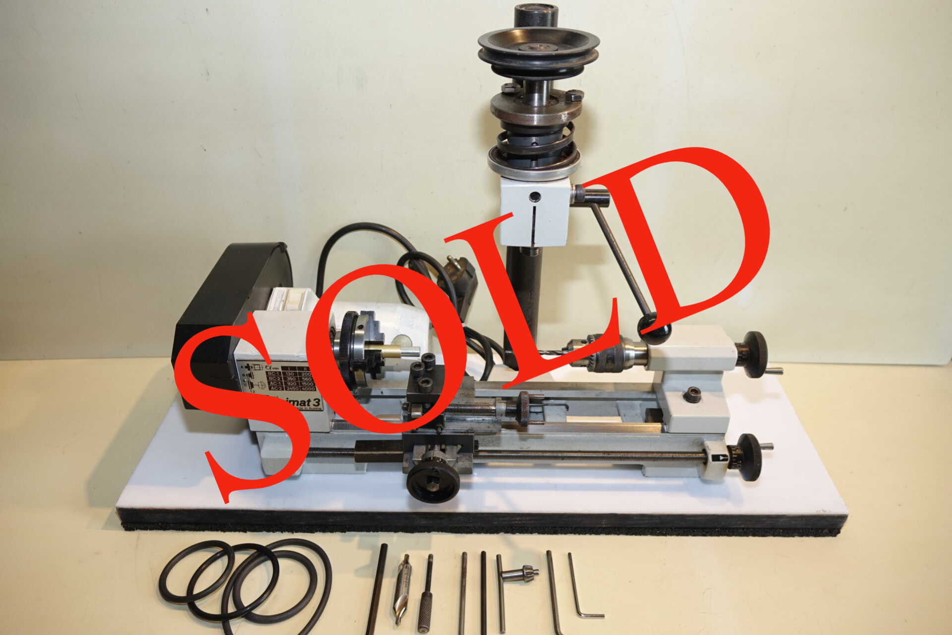 gebruikte Emco unimat 3 draaibankje met frees/boor kolom Art. 4220