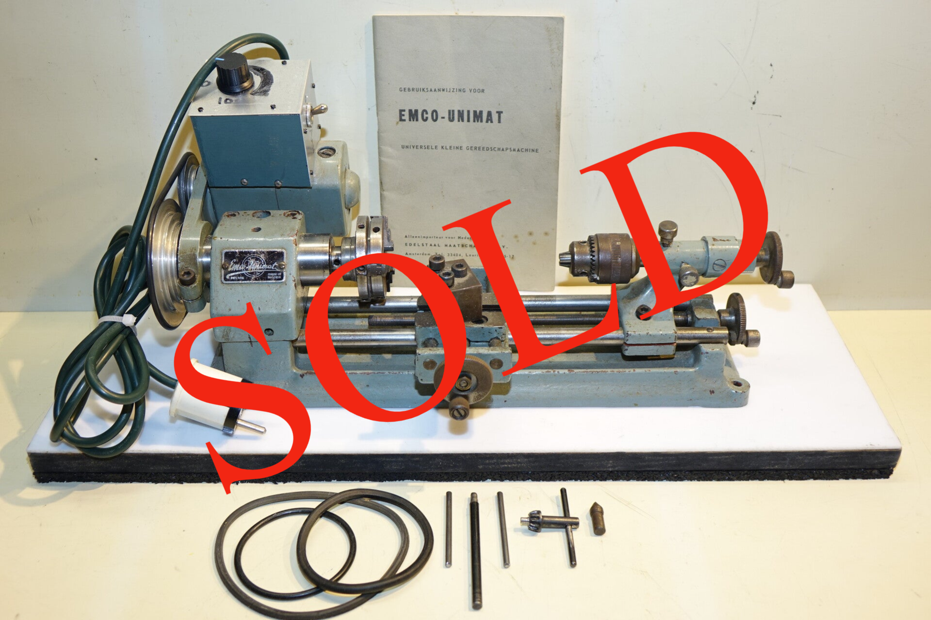 Gebruikt Emco unimat draaibankje jaren 60 met variabel toerental Art. 7210