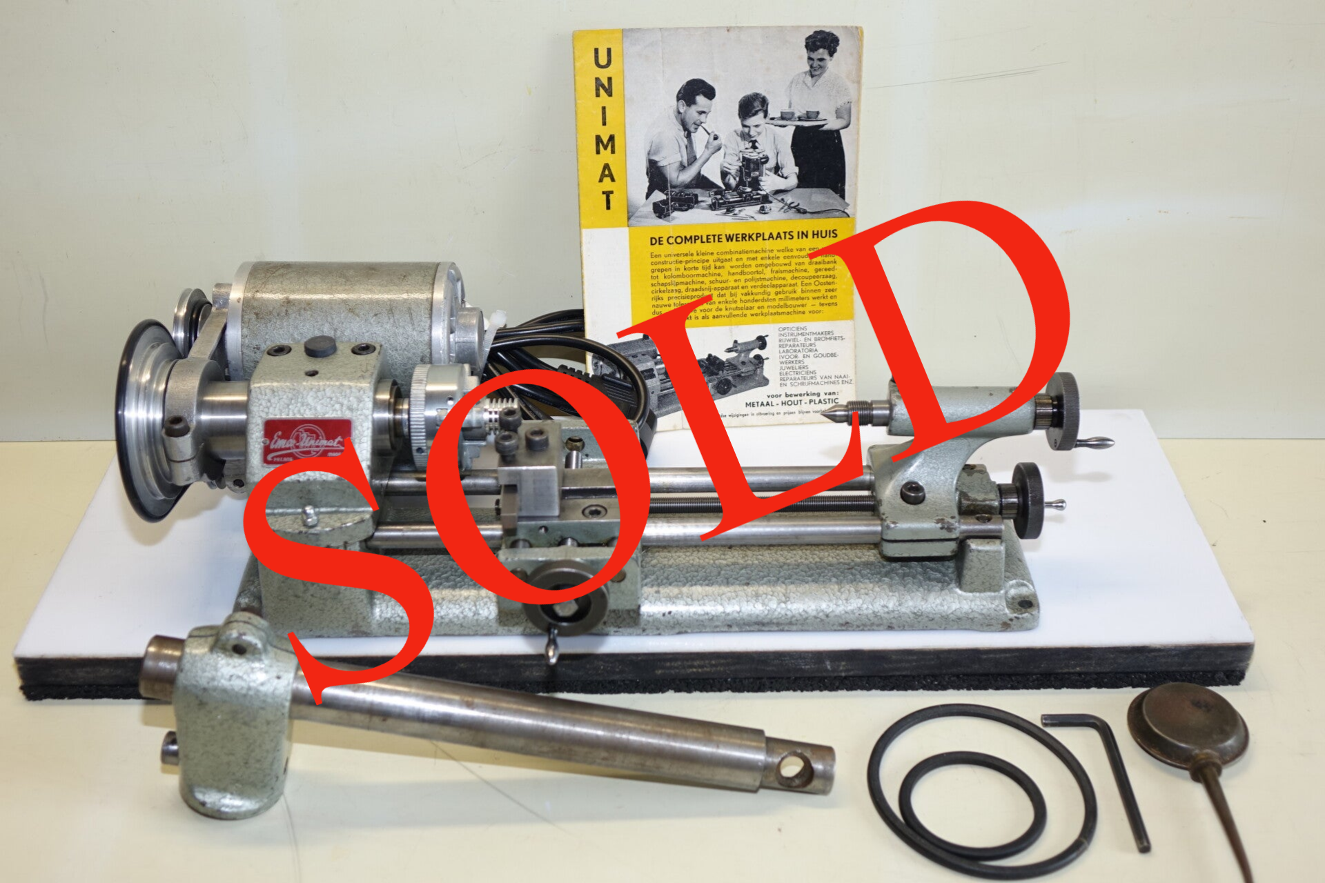 Emco unimat DB 2  met kolom , folder en tools.  Art. 7455