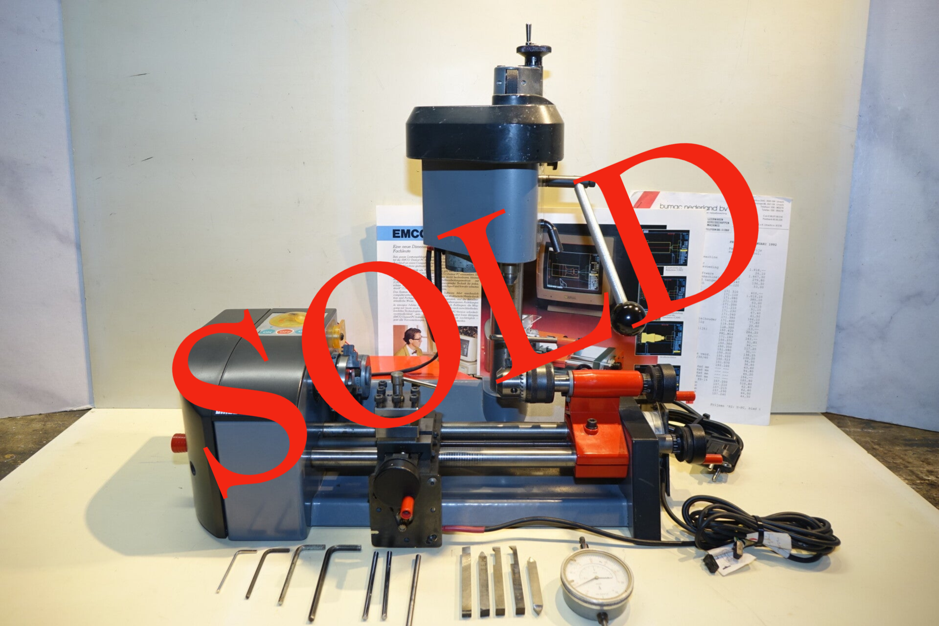 Emco Unimat PC cnc draaibank met kolom , geen software  Art. 7015