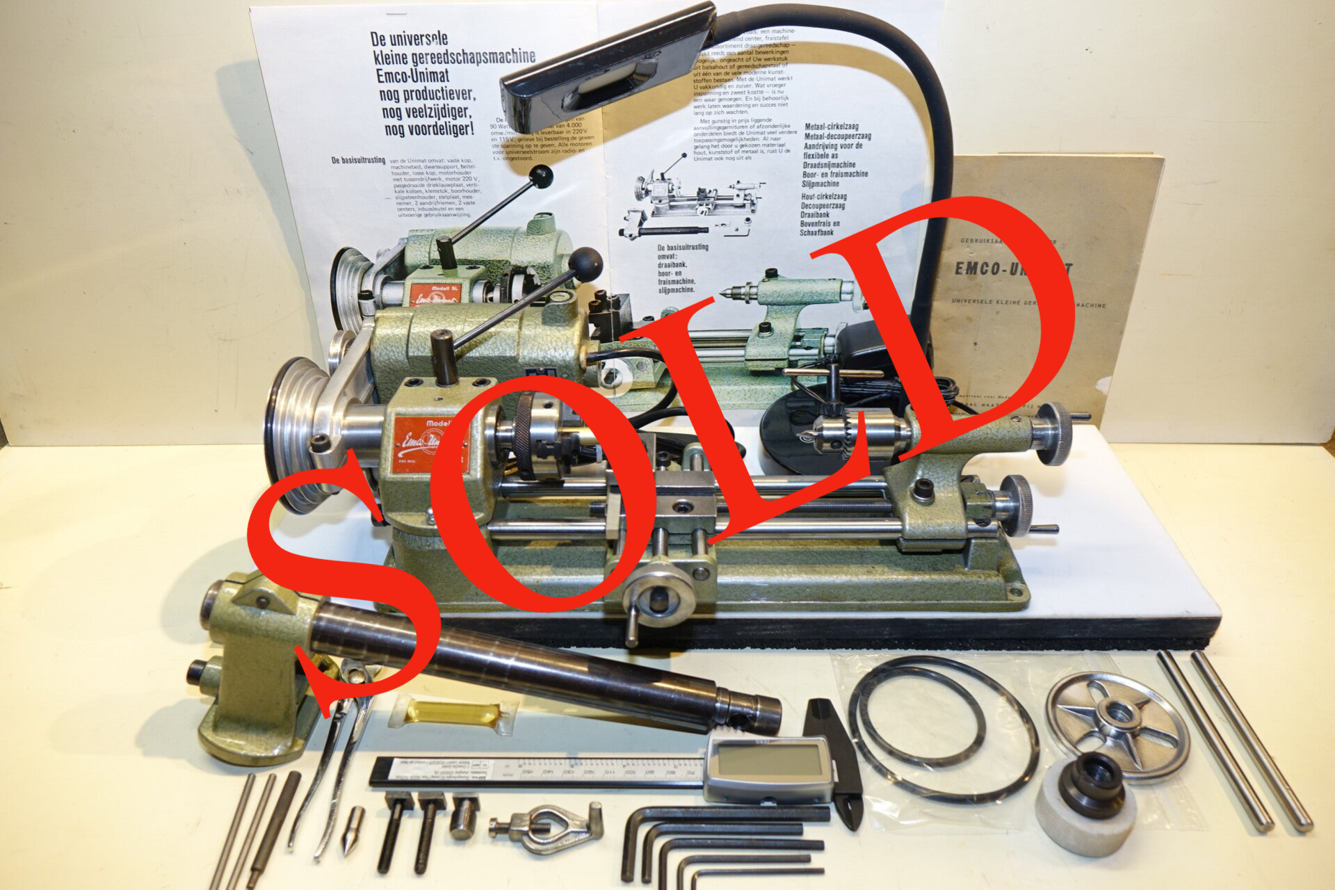Nette Gebruikte Emco Unimat SL compleet met lamp en boor/freeskolom Art. 7225