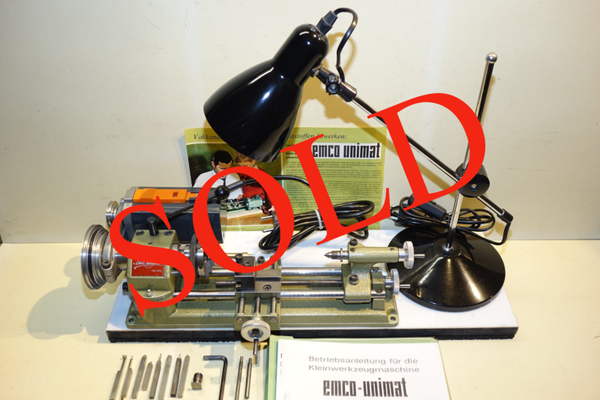 Emco unimat Hobby metaal draaibankje met werklamp,manual,beitels Art. 7185