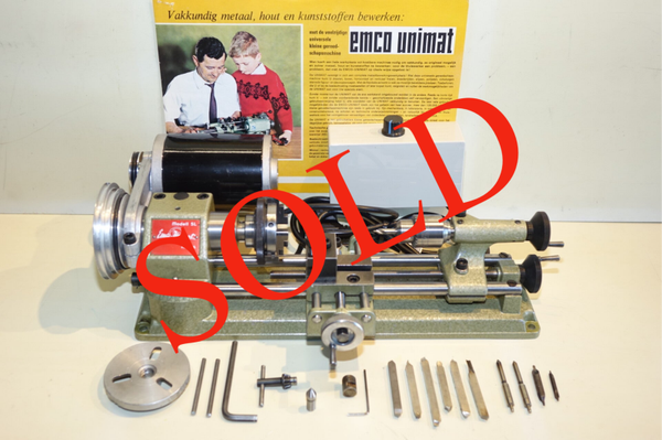 Nette Emco unimat hobby draaibank met krachtige 220v motor met variabel toerental  Art. 4970