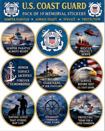 US Coast Guard 10 pack 6”x6”