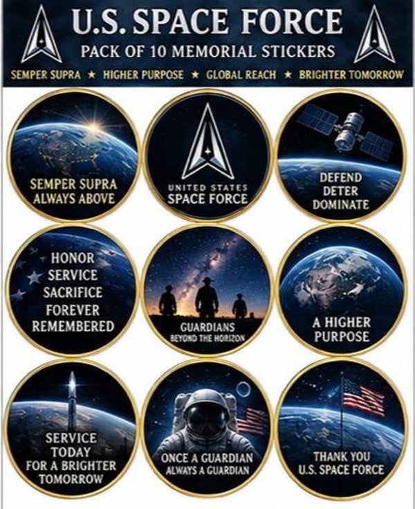 US Space Force 10 pack 6”x6”