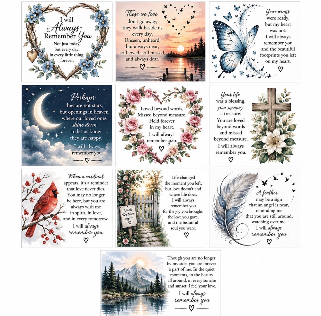 Poetry 6”x6” Forever Hug Adhesive Back Decals