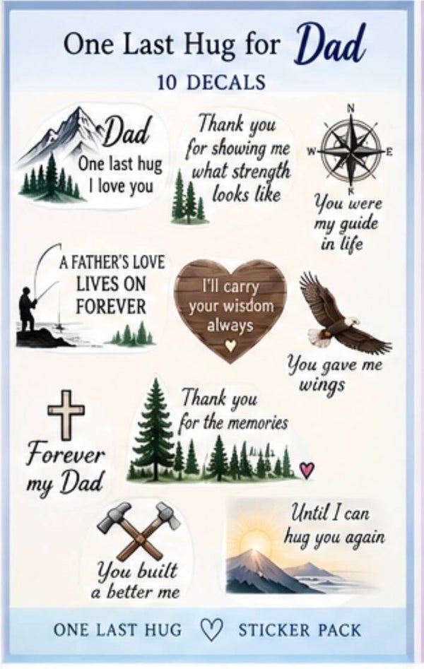 One Last Hug for Dad — 10 Decal Pack